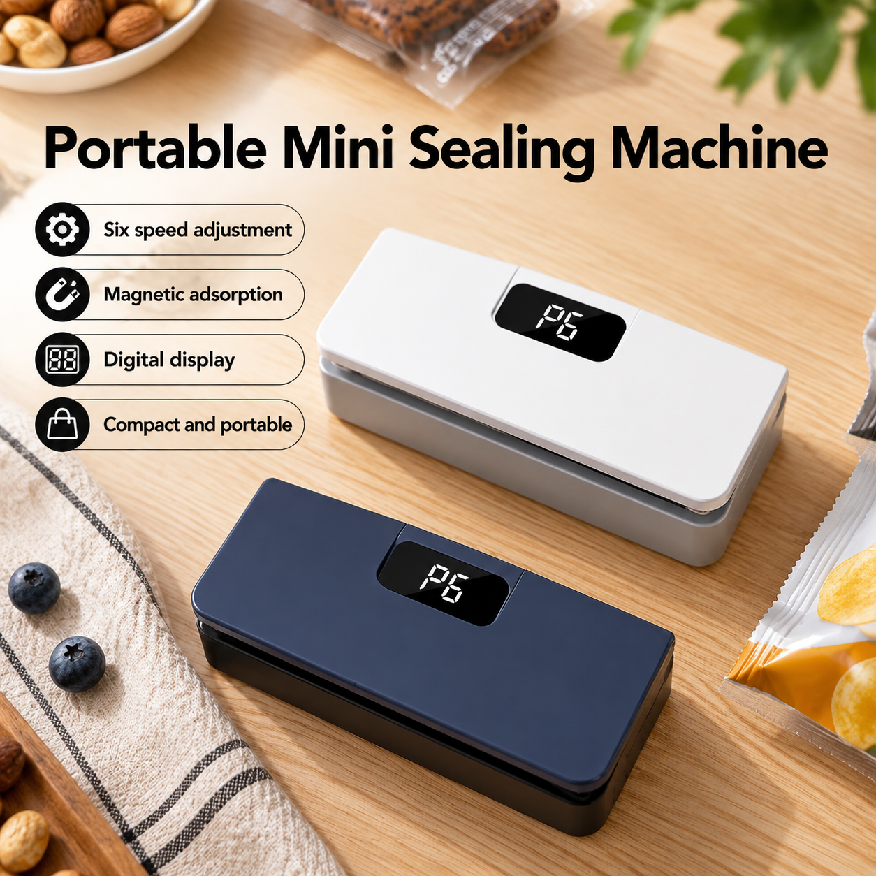Mini rechargeable heat sealer for plastic bags